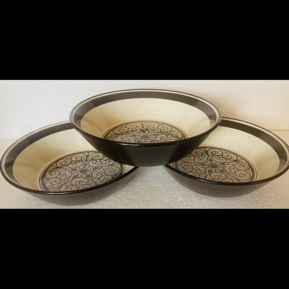 Mikasa Studio Kraft Escadrille Salad/Cereal / Dessert Bowls  6 3/4” .. Set Of 3 - Picture 2 of 8